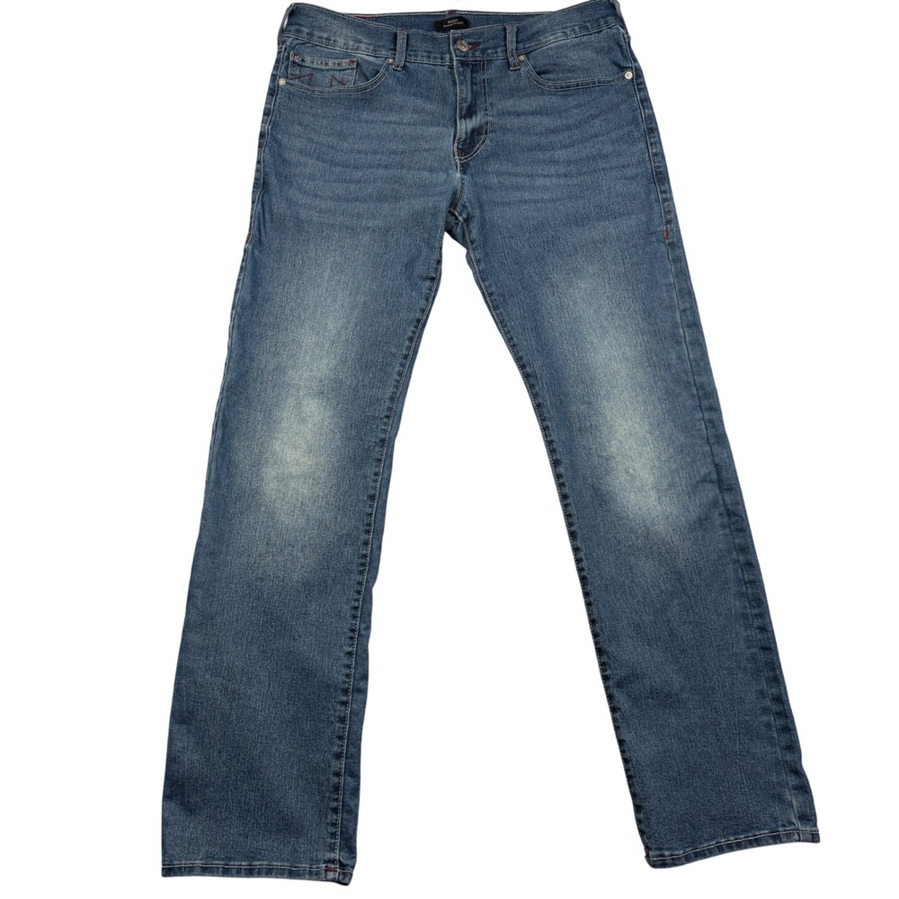 True Religion Ricky Relaxed Straight Jeans Mens 36x33 Blue Denim Stretch